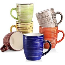 vancasso ALBERO 6-teilig Becher Steingut Tassen Becher Set für 6 Personen 390ML