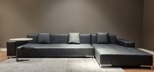 Zanotta Sofa-Garnitur Modell Alfa, Leder Schwarz,