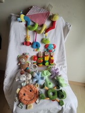 Babyspielzeug, KONVOLUT, Greifling  Wagenspielzeug Wagenkette, Schnuffeltuch
