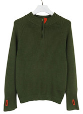 Ulvang Pullover Herren Klein Grau 1/4 Reißverschluss Reine Wolle Strickpullover