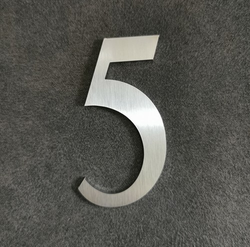 Zahl metall edelstahl - zahl, 5