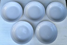 5 Suppenteller DDR Kahla feiner Goldrand außen