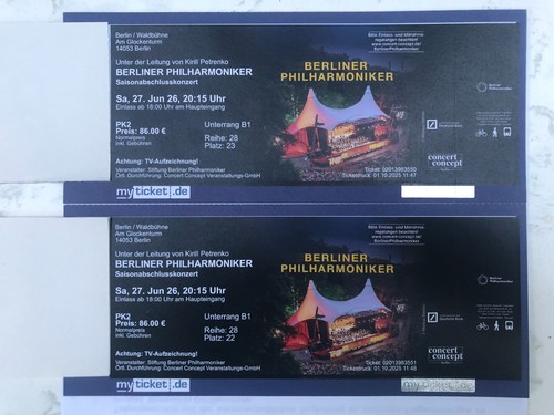 Oder 2x2 tickets berliner - 4,