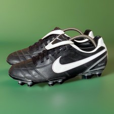 Nike Tiempo Mystic II Fußballschuhe Herren UK 7 FG 2007 Schwarz Leder Selten