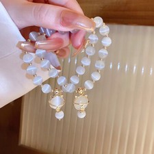 Mondstein Perlen Armband Schmuck Glückskatze Anh?nger Kette Char F ▽