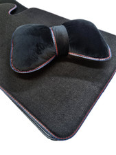 Fußmatten + Nackenkissen für BMW 5er F10 F11 Autoteppiche Schwarz Premium Velour