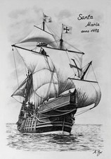 Zeichnung der santa maria im - zeichnung,