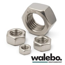 Edelstahl Sechskantmuttern DIN 934 A2 V2A M1,6- M6 M8 M10 M12 bis M45 Rostfrei