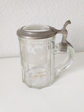 Bierkrug Glas Zinn Andenken an