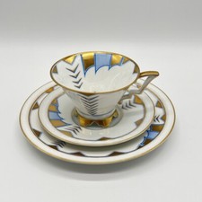 Kaestner Saxonia Porzellan Art Deco Sammelgedeck Sammeltasse Golddekor antik