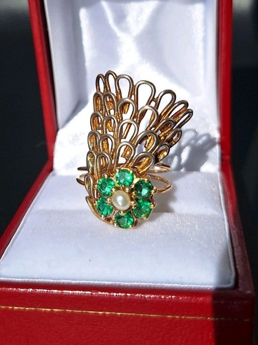 14k gold ring natur smaragd - 14k,