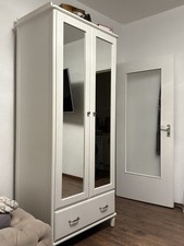 Kleiderschrank, weiß/Spiegelglas, 88x58x208 cm