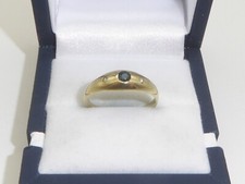 333 Gold Ring 8K Gelbgold Saphir  Diamant Verlobungsring RG 54 - 17,2 mm 7614