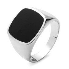 Herren Ring Onyx 15mm schwarz