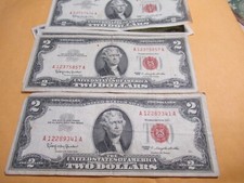 Antik 1963 Zwei Dollar Old US