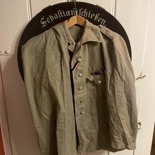 Jacke Original Wehrmacht Arbeitsjacke mit Hose Uniform Weltkrieg 2.Wk Feldspange