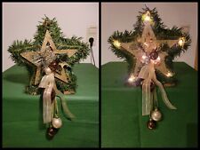 3D Weiden Stern beleuchtet Metallstern Gesteck Weihnachtsschmuck Advent Deko