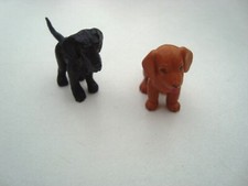 2x MEG Hunde Figuren Labrador Retrirer 1995 braun  +  Dobermann 1996 schwarz