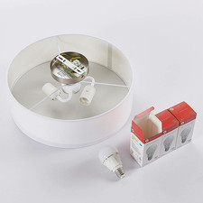 Lindby Deckenlampe Sebatin Deckenleuchte Lampe Leuchte E27 Sockel Ø 40 cm weiß