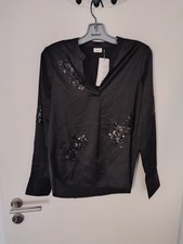 Schwarze Satinbluse von