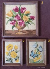 3 Gobelin Stickbilder mit