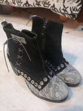 Ausgefallene Stiefelette GR 37 schwarz grau GR 37