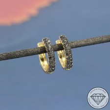 Wert 990 € schwarze Diamant Creolen (0,32 carat) in 585 14 Karat Gelb Gold