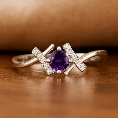 Amethyst mit diamant 925 - mit,