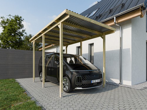 Holz einzelcarport ecoshield - einzelcarport,