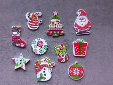 Knöpfe Motivknöpfe Holz Basteln Weihnachten