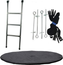 CZON SPORTS Leiter + Sauberkeitsabdeckung + Verankerungsset Trampolin 430cm