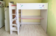 Bett 90 x 200 Jugendbett Hochbett Kinderbett Tisch Jugendzimmer