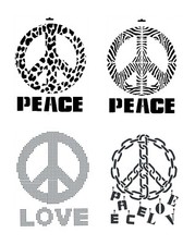 Schablone peace love zum - 1, love,