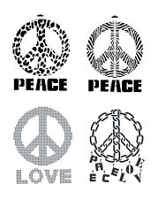 1 Schablone A3 Peace Love, zum Auftragen von Farbe zb Textil Heike Schäfer
