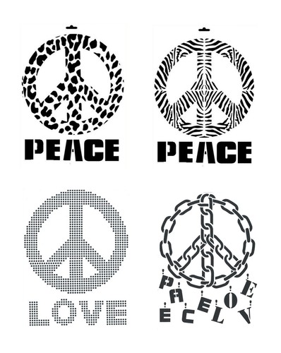 Schablone peace love - love,, zum