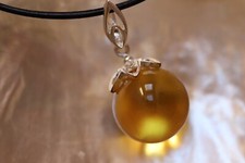 Bernstein Anhänger - Kugel - 17 mm - Amber - Trachten - Sterling Silber - 925 -