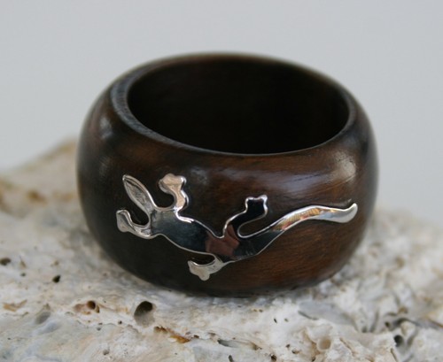Ring aus holz gecko - ring,