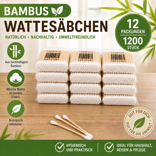 1200 bambus wattestäbchen - 1200,