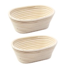 2 Stück 9 Zoll Oval Rattan Brot Beweis Gärkorb Teig Bannetons Backform