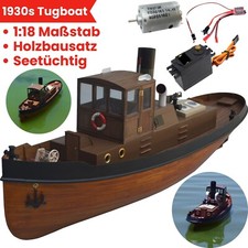 1930s Steam Tugboat 1:18 Seetauglich RC Schlepper Holz Bausatz Modellschiff Set