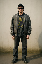 Vintage Gunmetal Leather