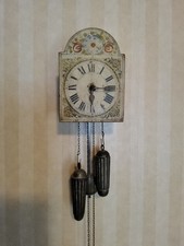 Schwarzwälder Schilderuhr, Schlagwerk, bemaltes Vorderblatt, Deutschland um 1850