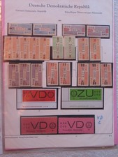 DDR Belege/Dienstmarken ZKD-Wertstreifen in Billetform + VD/ZU auf 17 Seiten