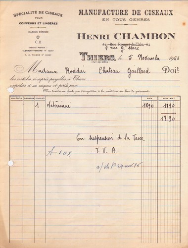 Thiers rechnung henri - -,