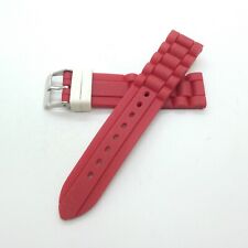 Uhren Armband Silikon Armband Rot 20mm Breit 19cm Lang Ersatz Armband 290090