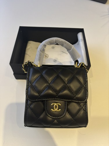 Chanel black quilted mini - chanel,
