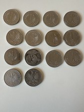 14 x 5 DM Deutsche Mark Münzsammlung Gedenkmünzen Luther, Marx, Eisenbahn, ...