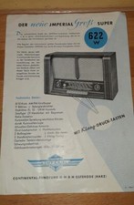 Werbung Stassfurter IMPERIAL – Der neue Imperial Gross-Super 622W – Röhrenradio 
