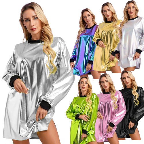 Damen glänzend shirt loose - t-shirt,