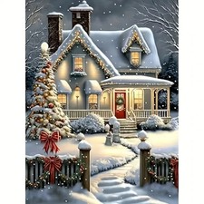 Diamond Painting Set Winter Weihnachts-Schneehaus  Schnee Bilder 5D